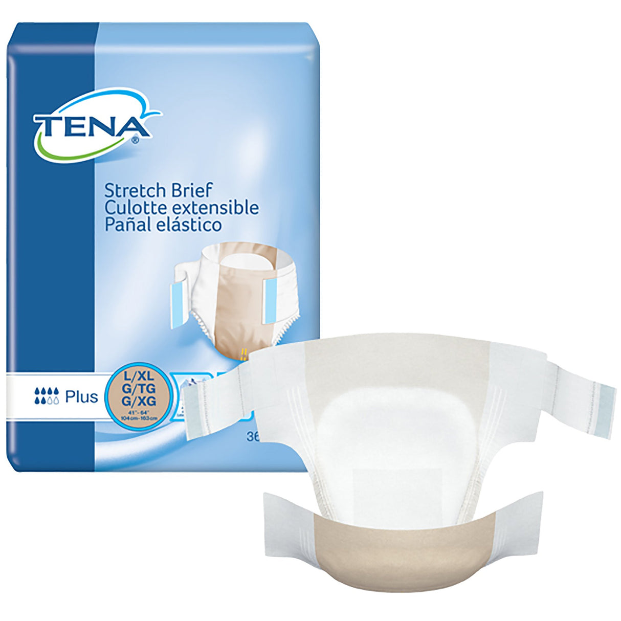 Incontinence Brief Tena® Stretch™ Plus Stretch Panels Leakage Control - BeHope