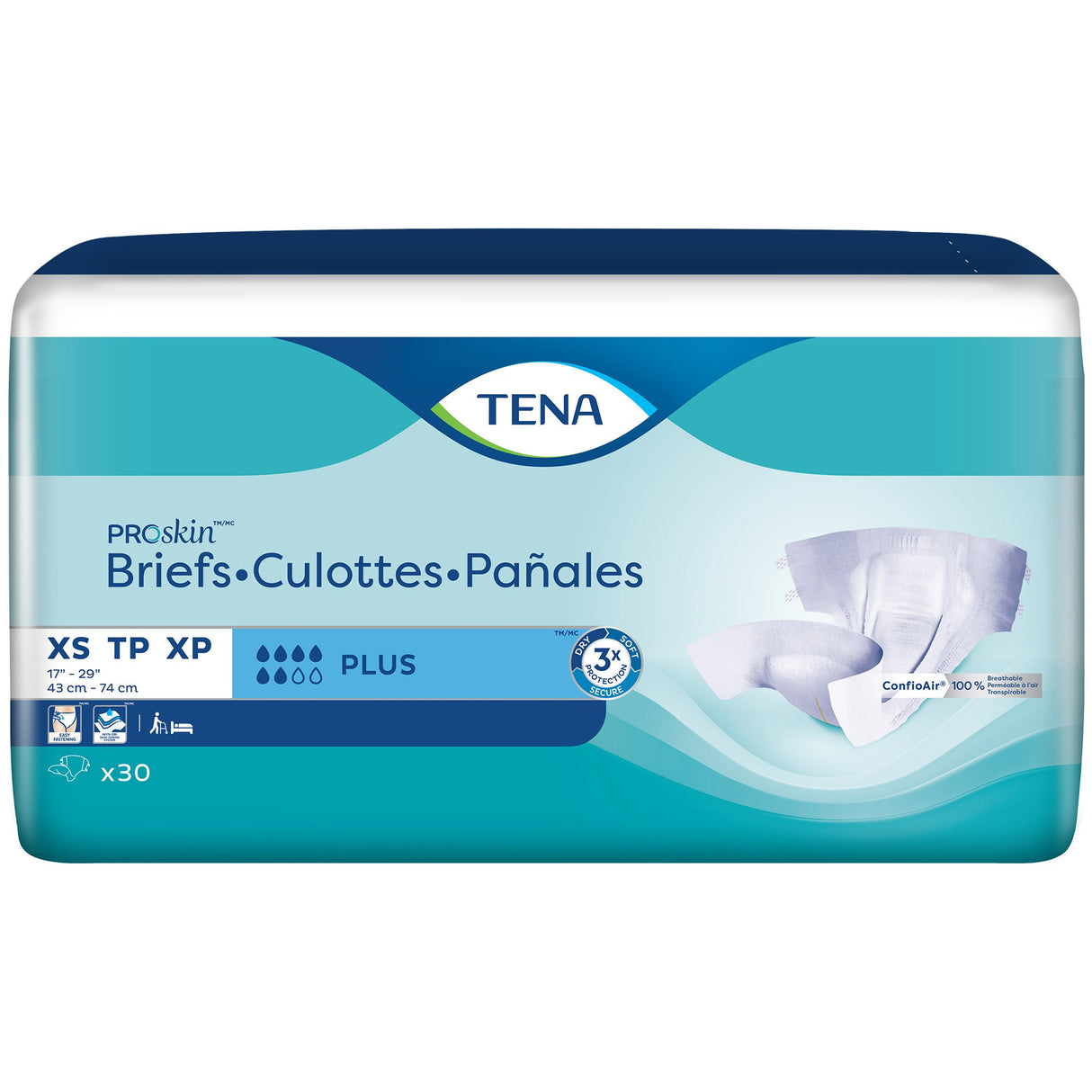 Incontinence Brief TENA® ProSkin™ Plus Adult X-Small Unisex Disposable Moderate Absorbency - BeHope