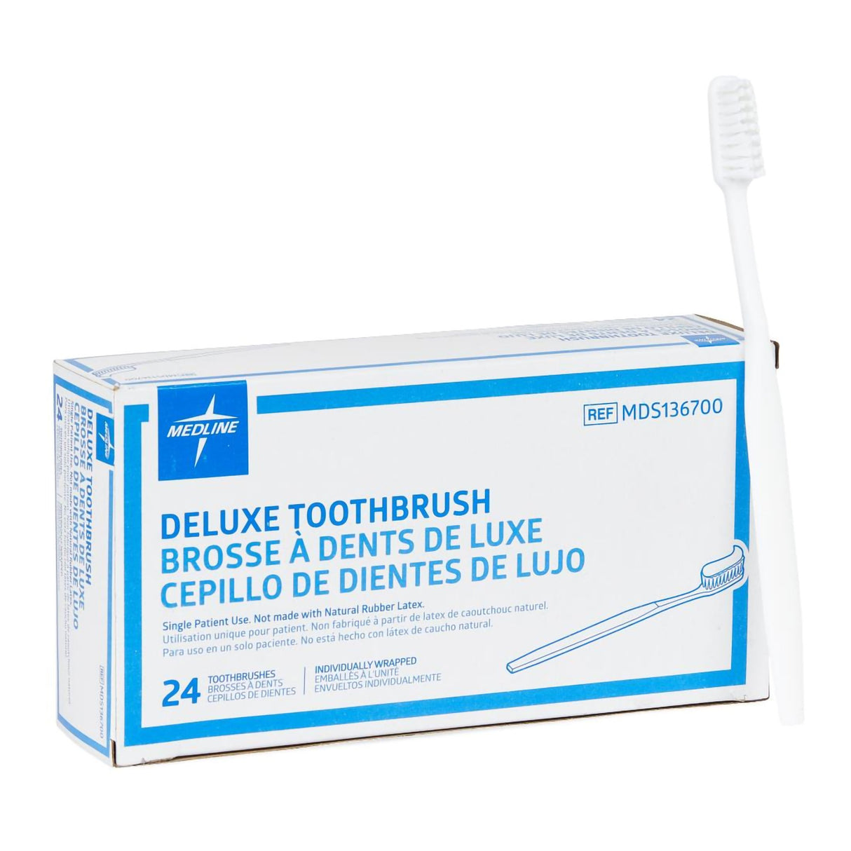 Toothbrush Medline White Adult Soft - BeHope