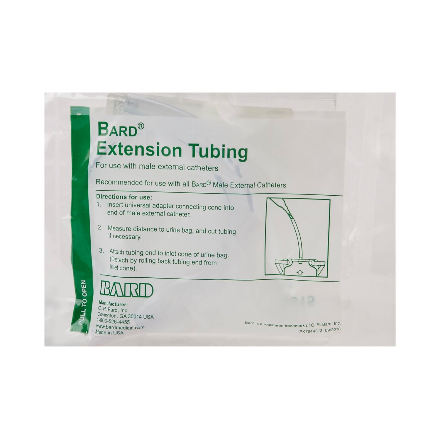 Tube, Leg Bag Extension Bard® 18 Inch Tube and Adapter, Reusable, Nonsterile - BeHope