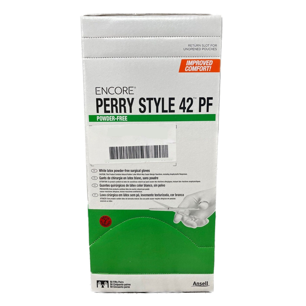 Surgical Glove ENCORE® Perry® Style 42® PF Size 6.5 Sterile Latex Standard Cuff Length Micro-Textured Natural Chemo Tested - BeHope