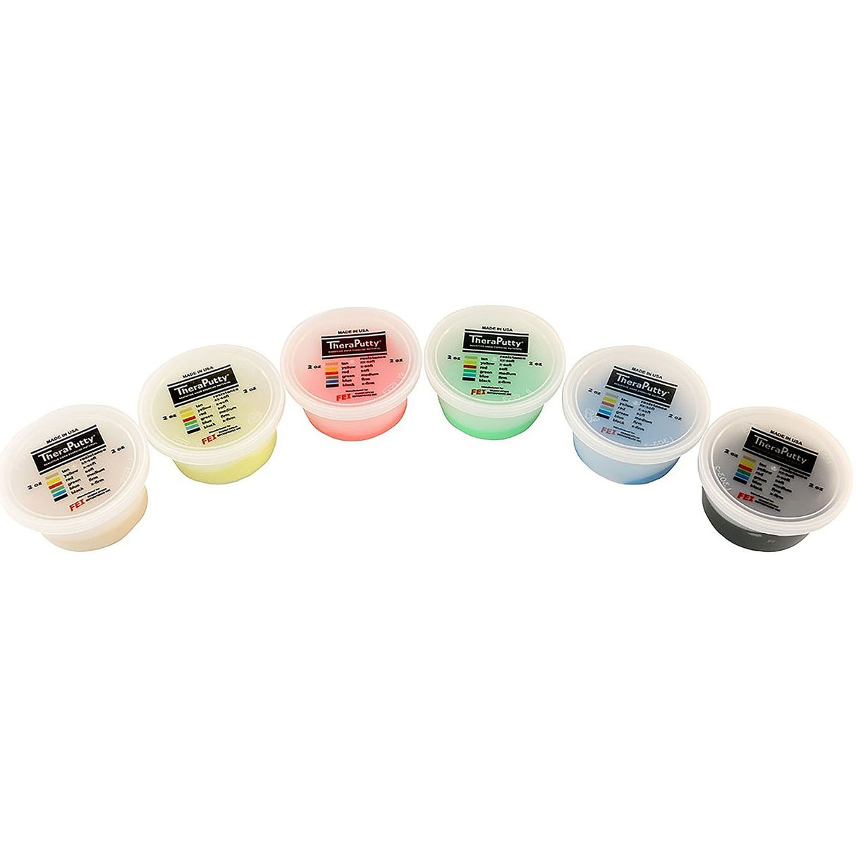Therapy Putty Set CanDo® TheraPutty® 2X-Soft / X-Soft / Soft / Medium / Firm / X-Firm 6 X 2 oz. - BeHope