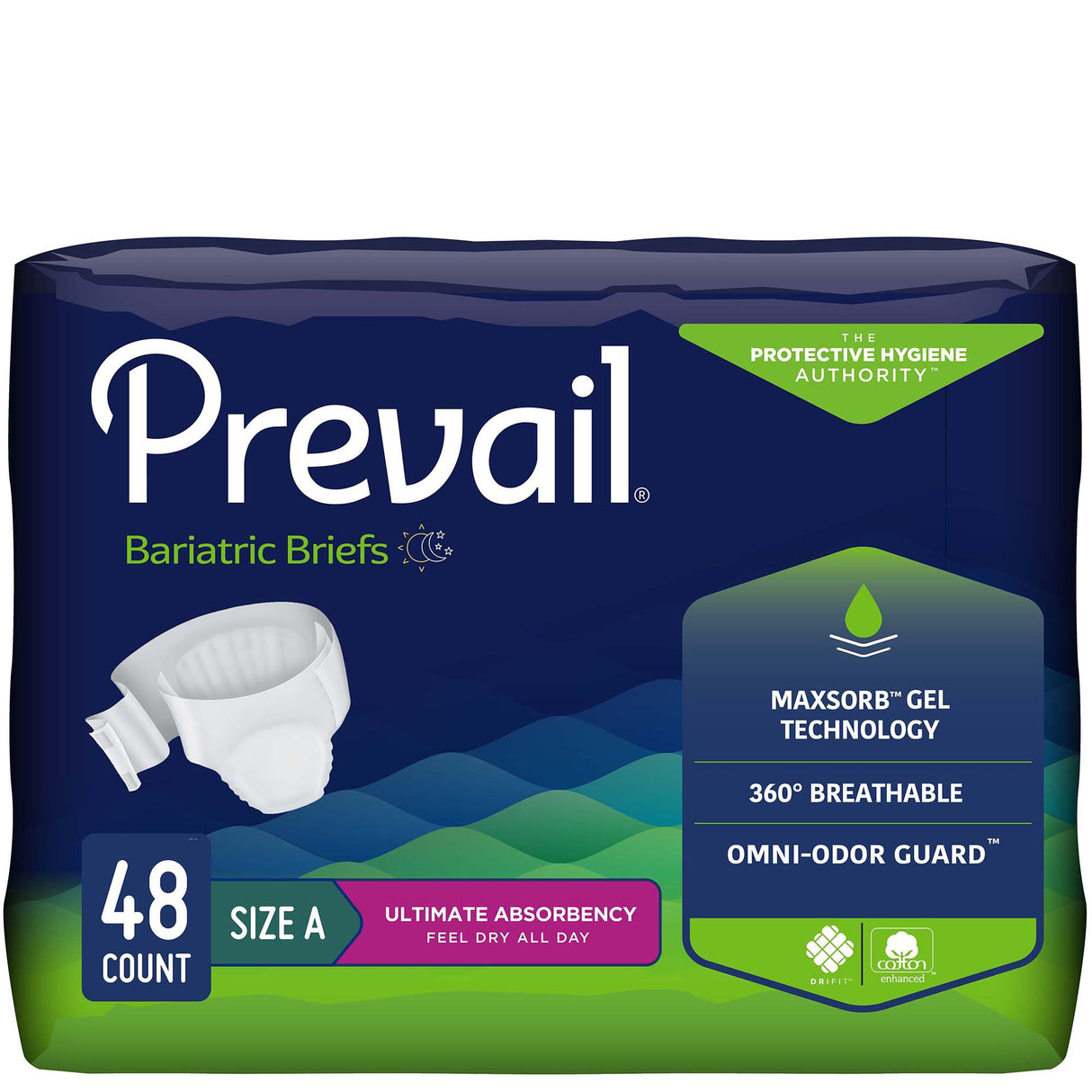 Unisex Adult Incontinence Brief Prevail® Bariatric Bariatric Size A Disposable Heavy Absorbency - BeHope