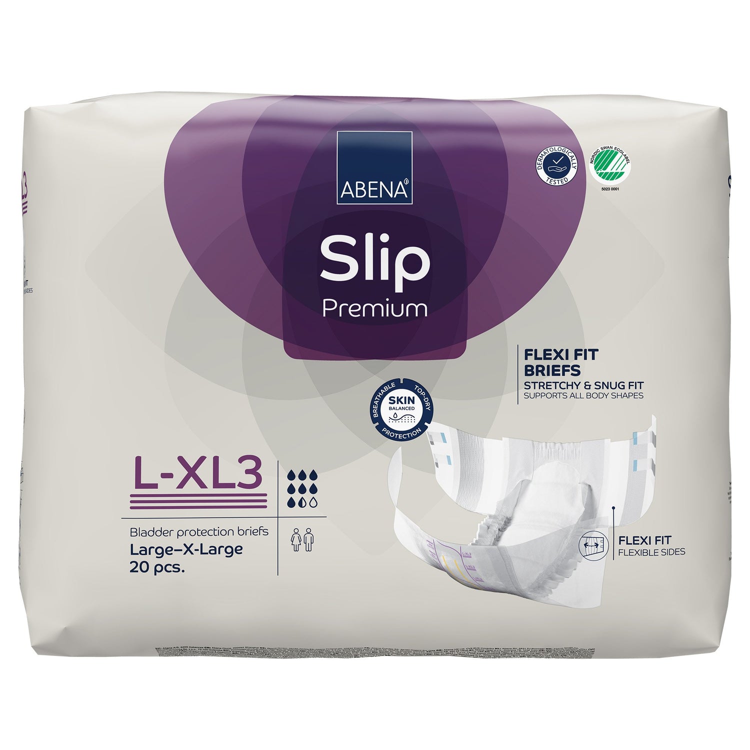 Unisex Adult Incontinence Brief Abena Slip Flexi Fit Large / X-Large Disposable Heavy Absorbency - BeHope