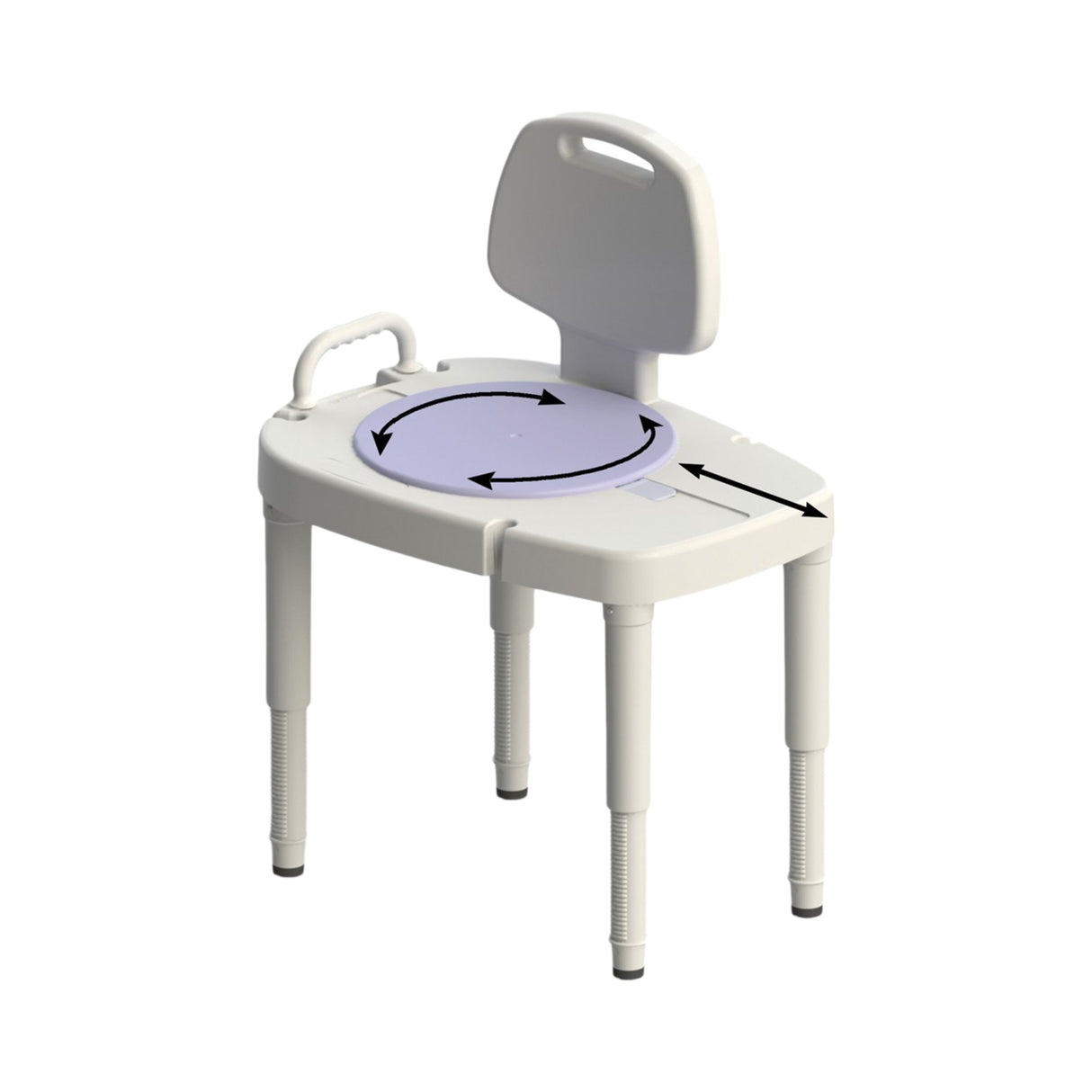 Maddak Bath Transfer Bench Removable Arm Rail 16 to 23 Inch Seat Height 450 lbs. Weight Capacity - BeHope