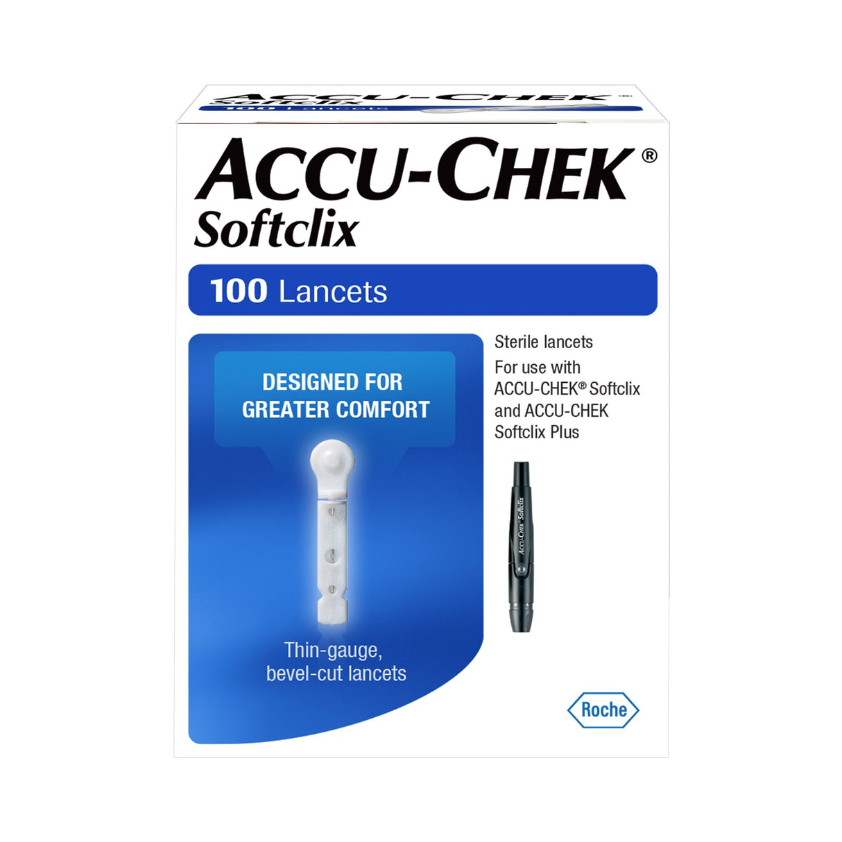 Lancet for Lancing Device Accu-Chek® 28 Gauge Non-Safety Twist Off Cap Multiple Sites - BeHope