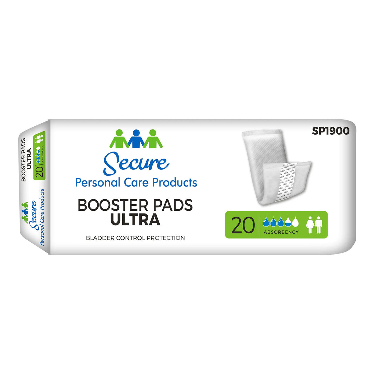 Booster Pad Secure Booster Pad Ultra 13 Inch Length Heavy Absorbency SecureLoc Core One Size Fits Most - BeHope