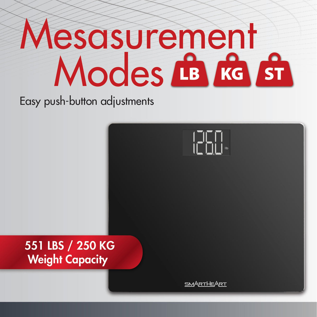 Floor Scale Veridian® Digital Display 438 lbs. / 199 kg Capacity Black Battery Operated - BeHope
