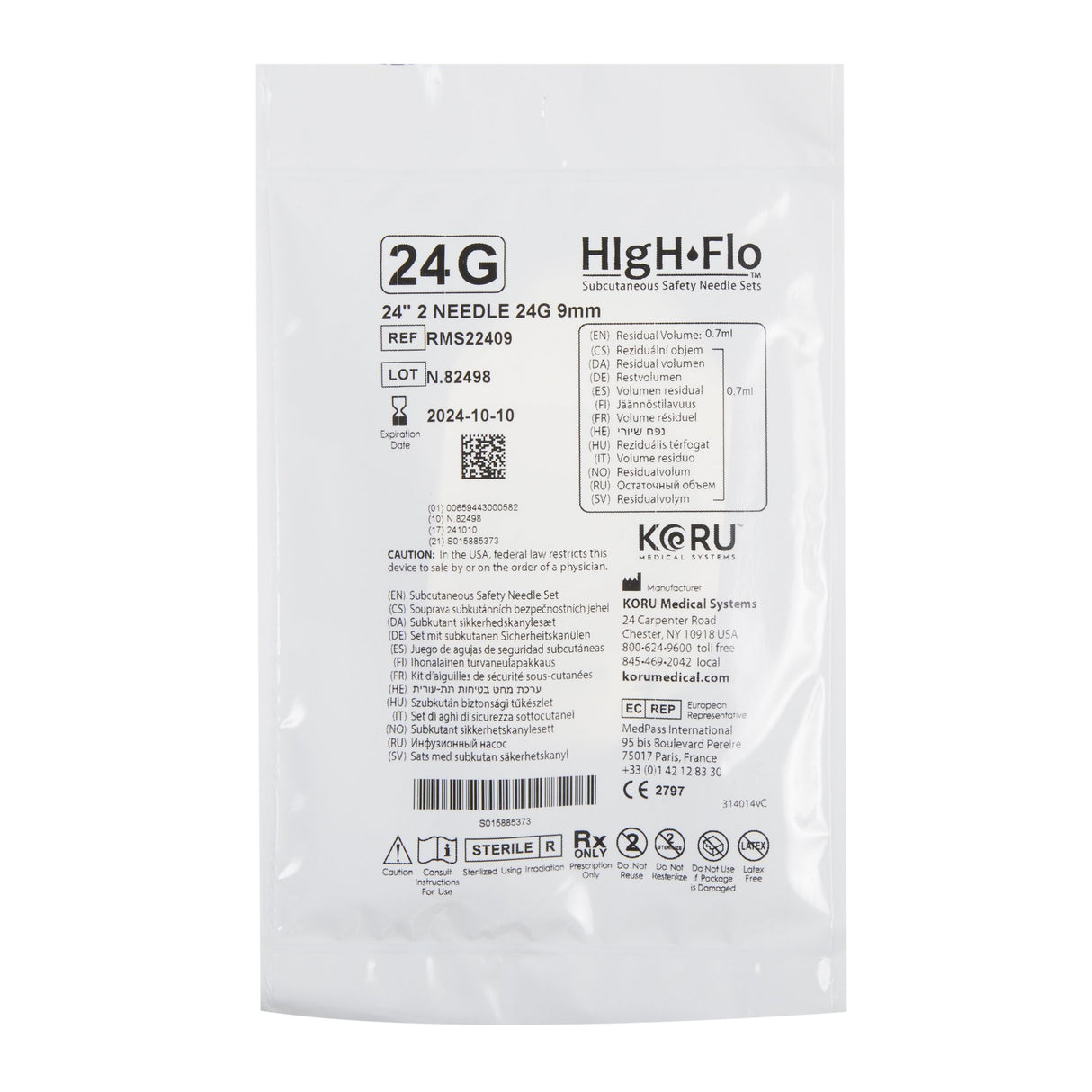 Sub-q Infusion Set High-flo™2 Flexible Flying Hinge Without Port - BeHope