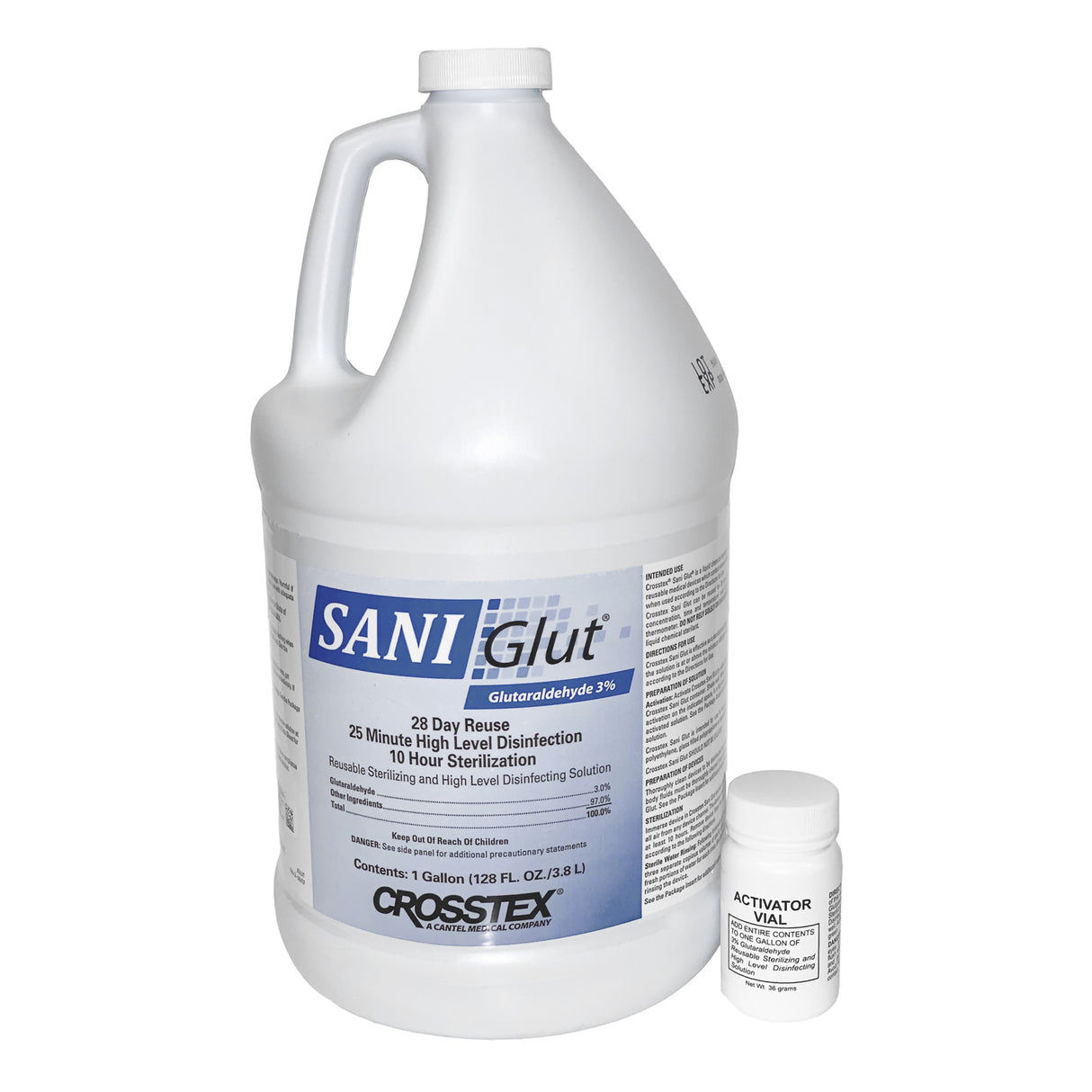 Glutaraldehyde High-Level Disinfectant SANI Glut™ Activation Required Liquid 1 gal. Jug Reusable - BeHope