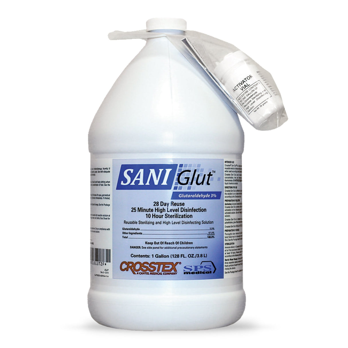 Glutaraldehyde High-Level Disinfectant SANI Glut™ Activation Required Liquid 1 gal. Jug Reusable - BeHope