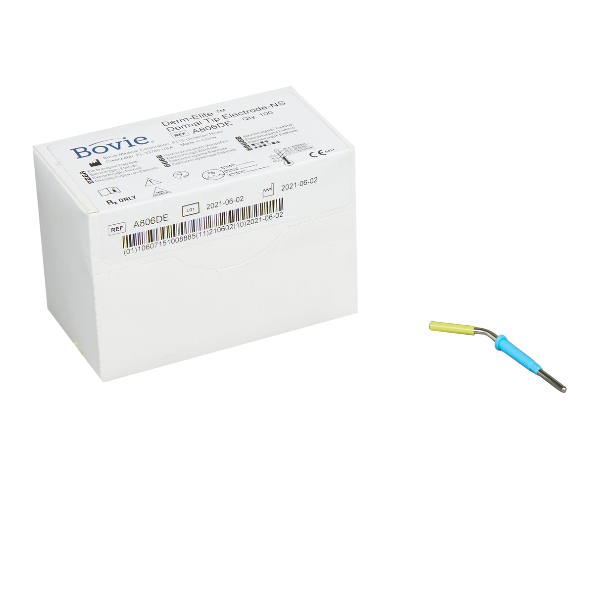 Blade Electrode Derm-Elite® Stainless Steel NonSterile Blunt Angled Blade Tip Disposable - BeHope