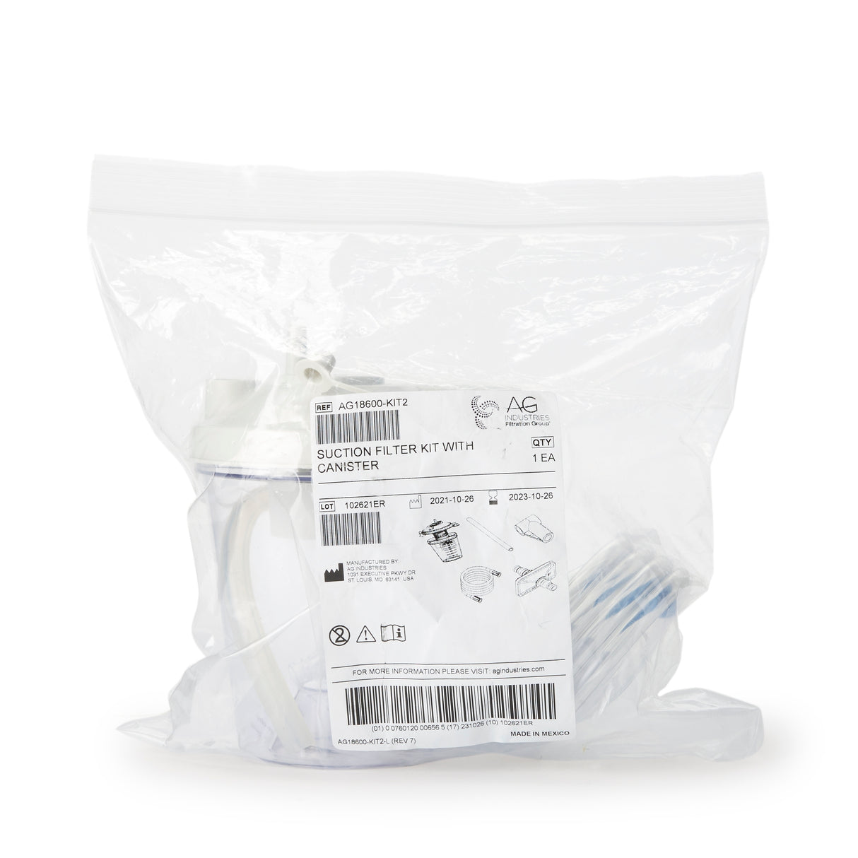 Suction Canister Kit 800 mL Float Valve Shut-Off Lid - BeHope