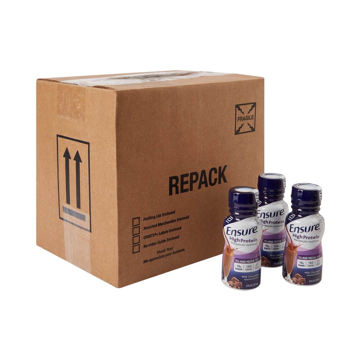 Oral Supplement Ensure® High Protein Therapeutic Nutrition Shake Chocolate Flavor Liquid 8 oz. Bottle - BeHope