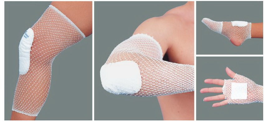 Elastic Net Retainer Dressing Stretch Net™ Tubular White Elastic Size 8 25 Yard Length Chest / Axilla / Abdomen NonSterile - BeHope
