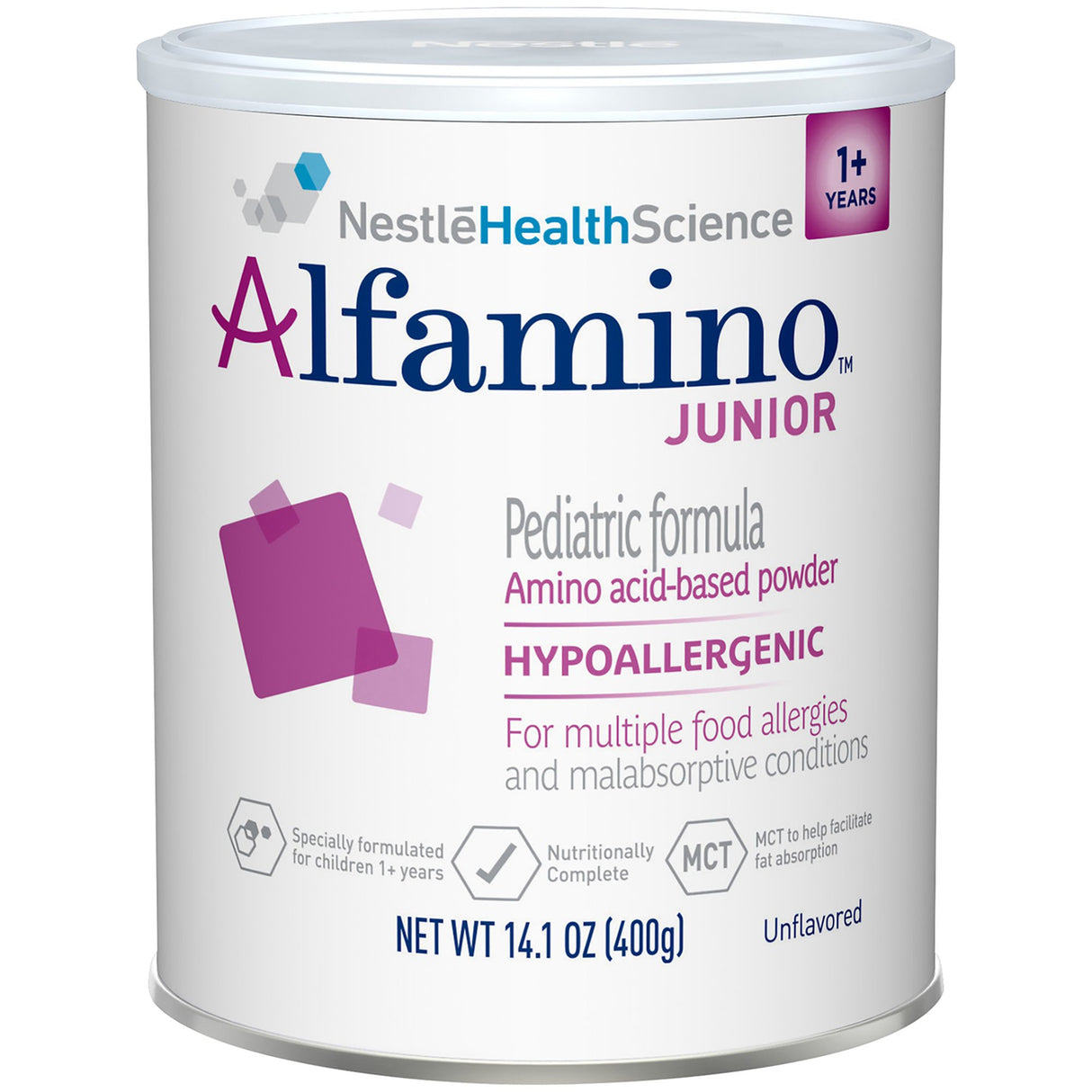 Pediatric Oral Supplement Alfamino® Junior Unflavored 14.1 oz. Can Powder Amino Acid Food Allergies - BeHope