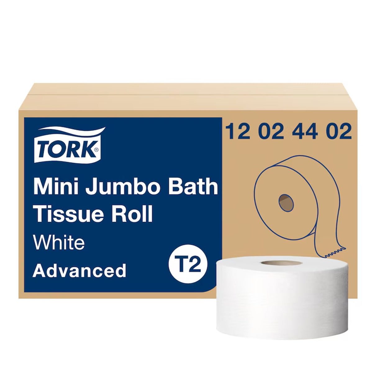 Toilet Tissue TORK® Advanced White 2-Ply Jumbo Size Cored Roll Continuous Sheet 3-3/5 Inch X 751 Foot - BeHope