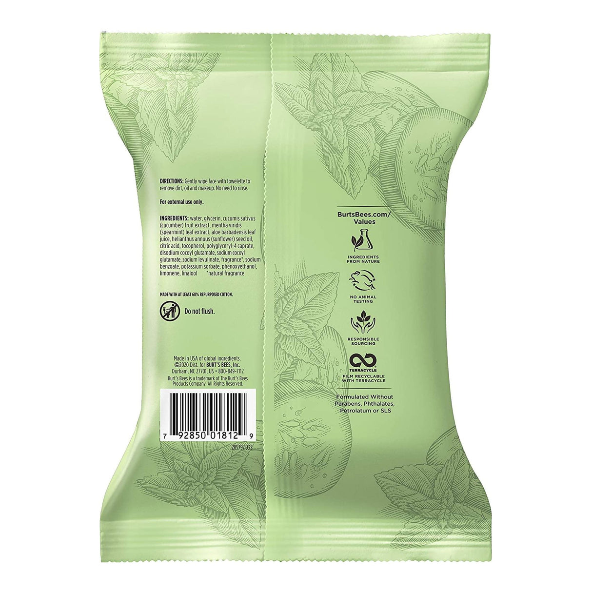 Facial Cleanser Burt's Bees® Wipe 30 per Pack Soft Pack Scented - BeHope