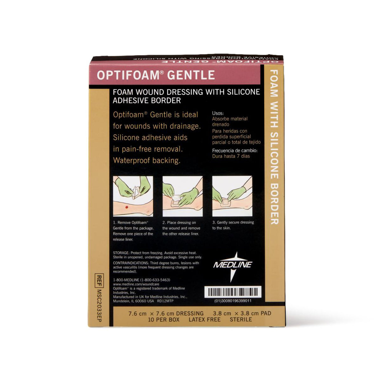 Foam Dressing Optifoam® Gentle 3 X 3 Inch With Border Waterproof Backing Silicone Border Square Sterile - BeHope
