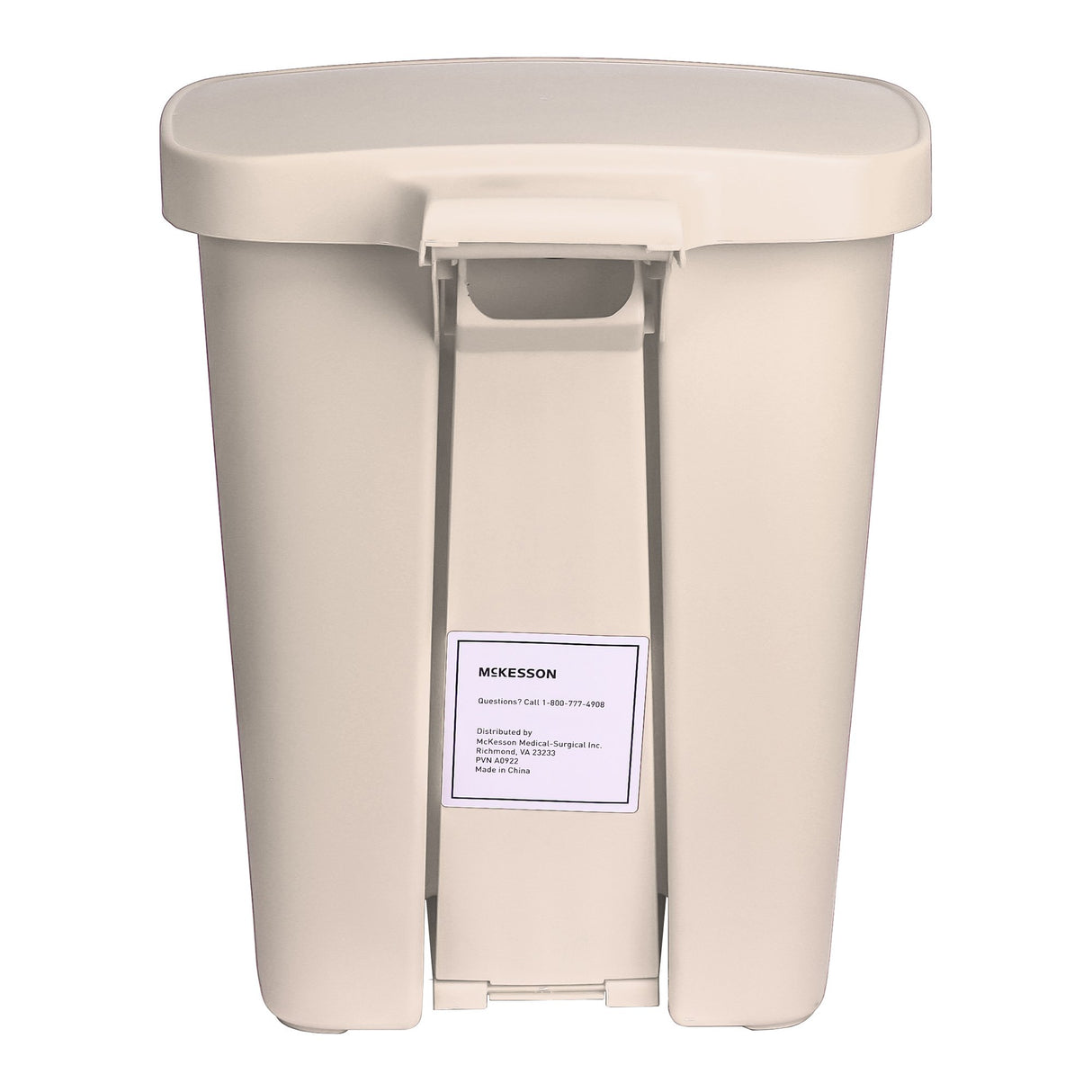 Trash Can McKesson 32 Quart / 8 gal. Beige Plastic Rectangular - BeHope