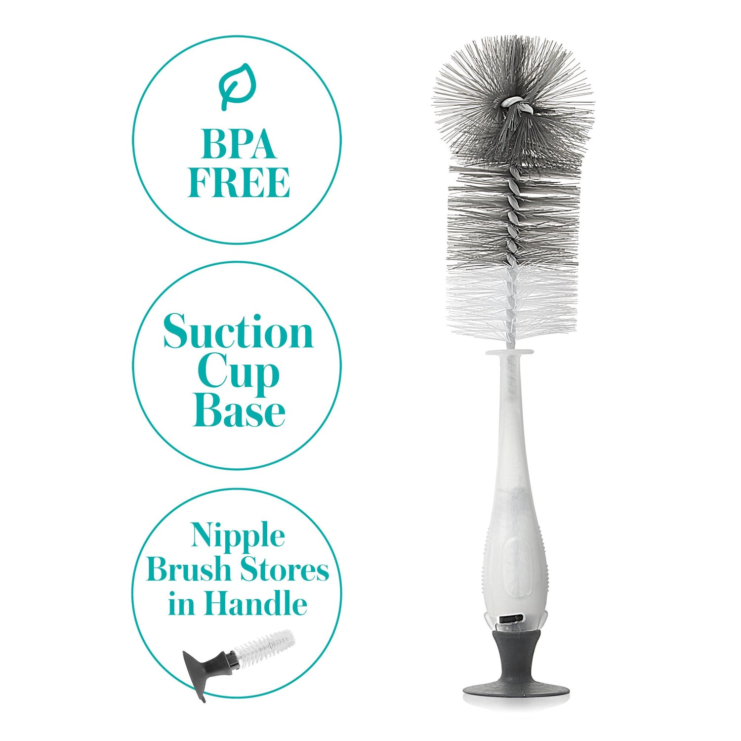 Baby Bottle / Nipple Brush Set Evenflo 2-in-1 For Baby Bottles, Nipples, Breast Pump Parts - BeHope