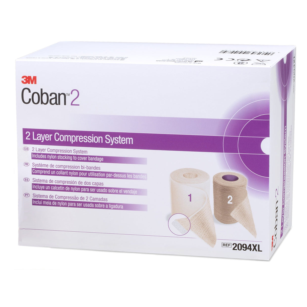 2 Layer Compression Bandage System 3M™ Coban™ 2 4 Inch X 3-4/5 Yard / 4 Inch X 6-3/10 Yard Self-Adherent / Pull On Closure Tan / White NonSterile 35 to 40 mmHg - BeHope