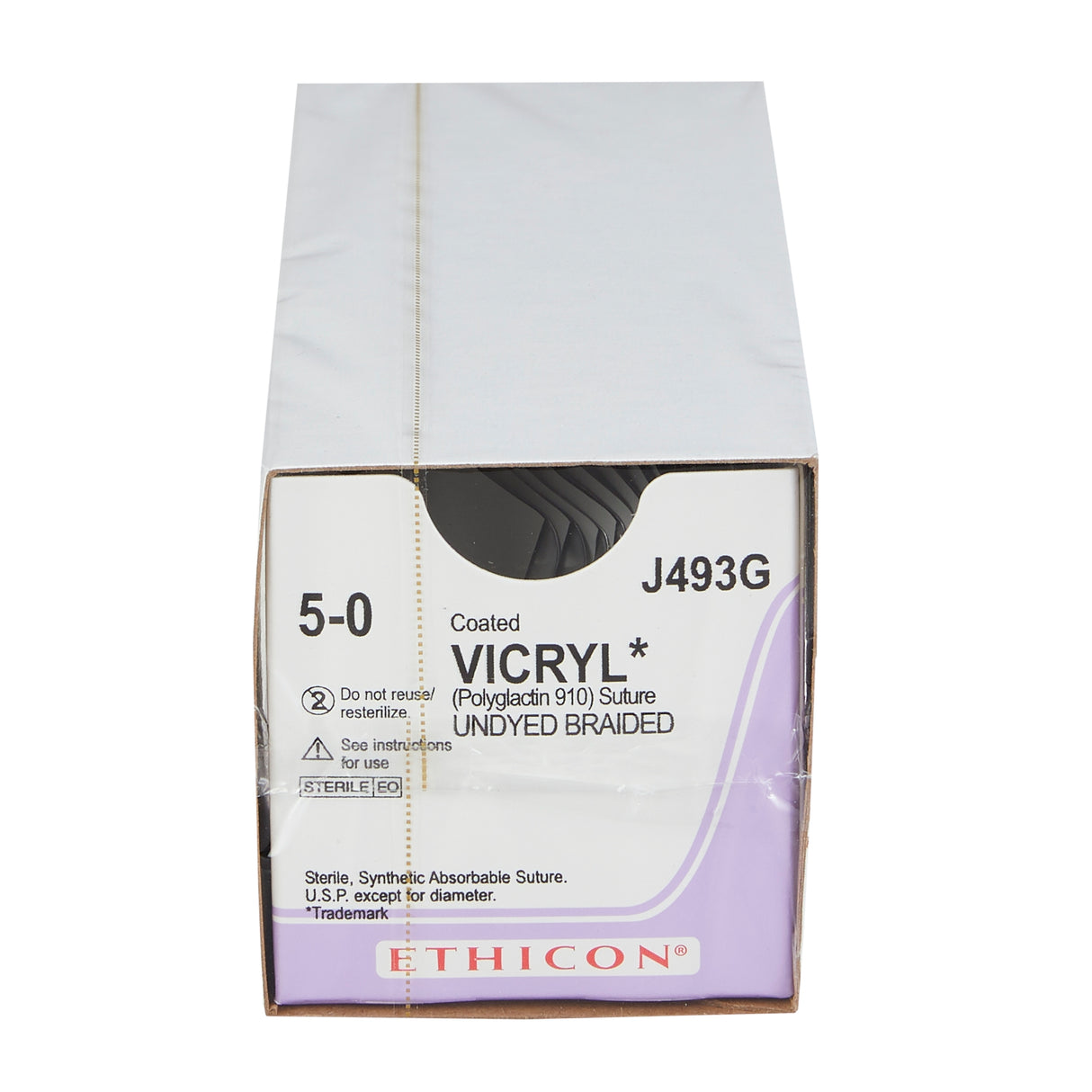 Absorbable Suture with Needle Coated Vicryl™ Polyglactin 910 P-3 3/8 Circle Precision Reverse Cutting Needle Size 5-0 Braided - BeHope