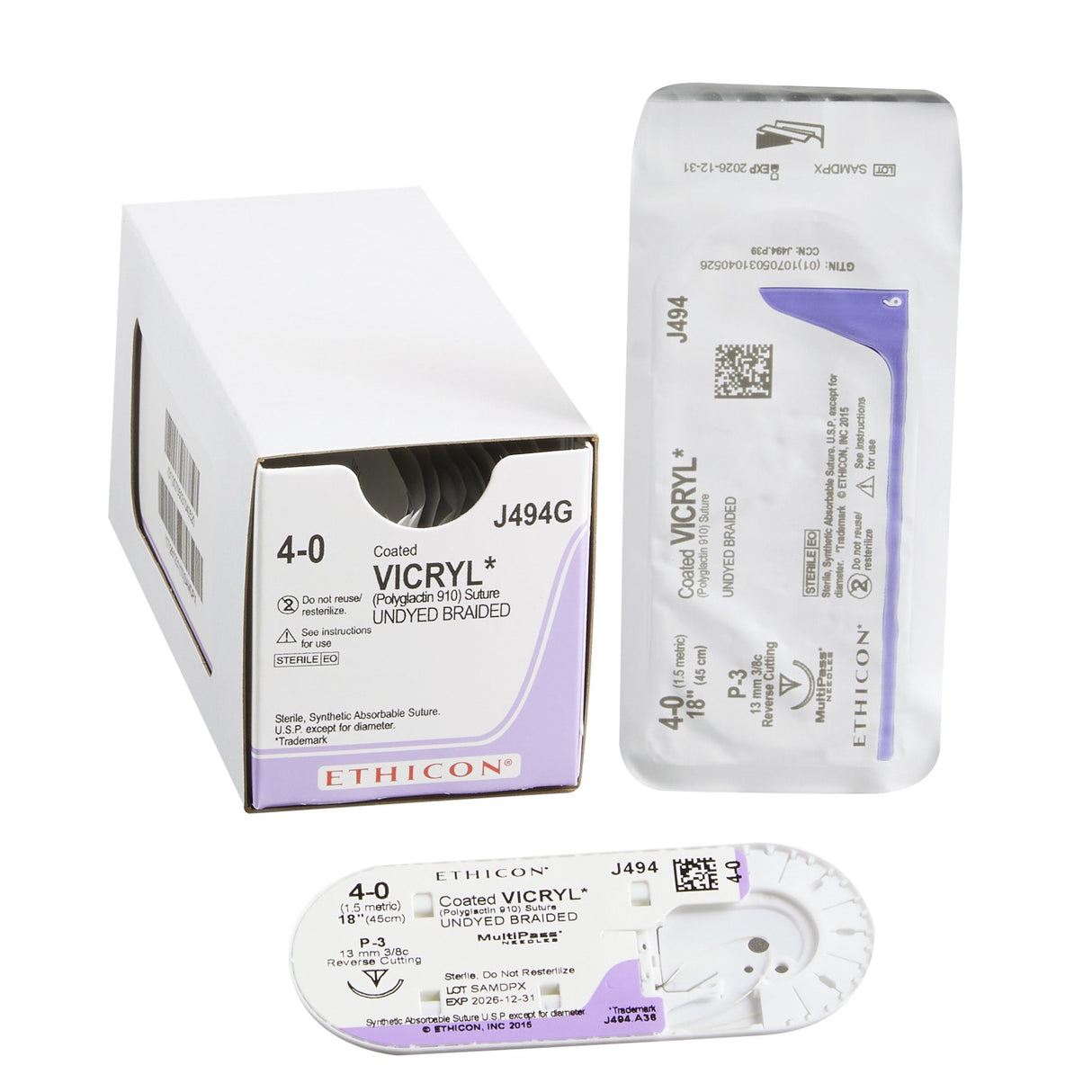 Absorbable Suture With Needle Coated Vicryl™ Polyglactin 910 Precision Reverse Cutting Braided - BeHope