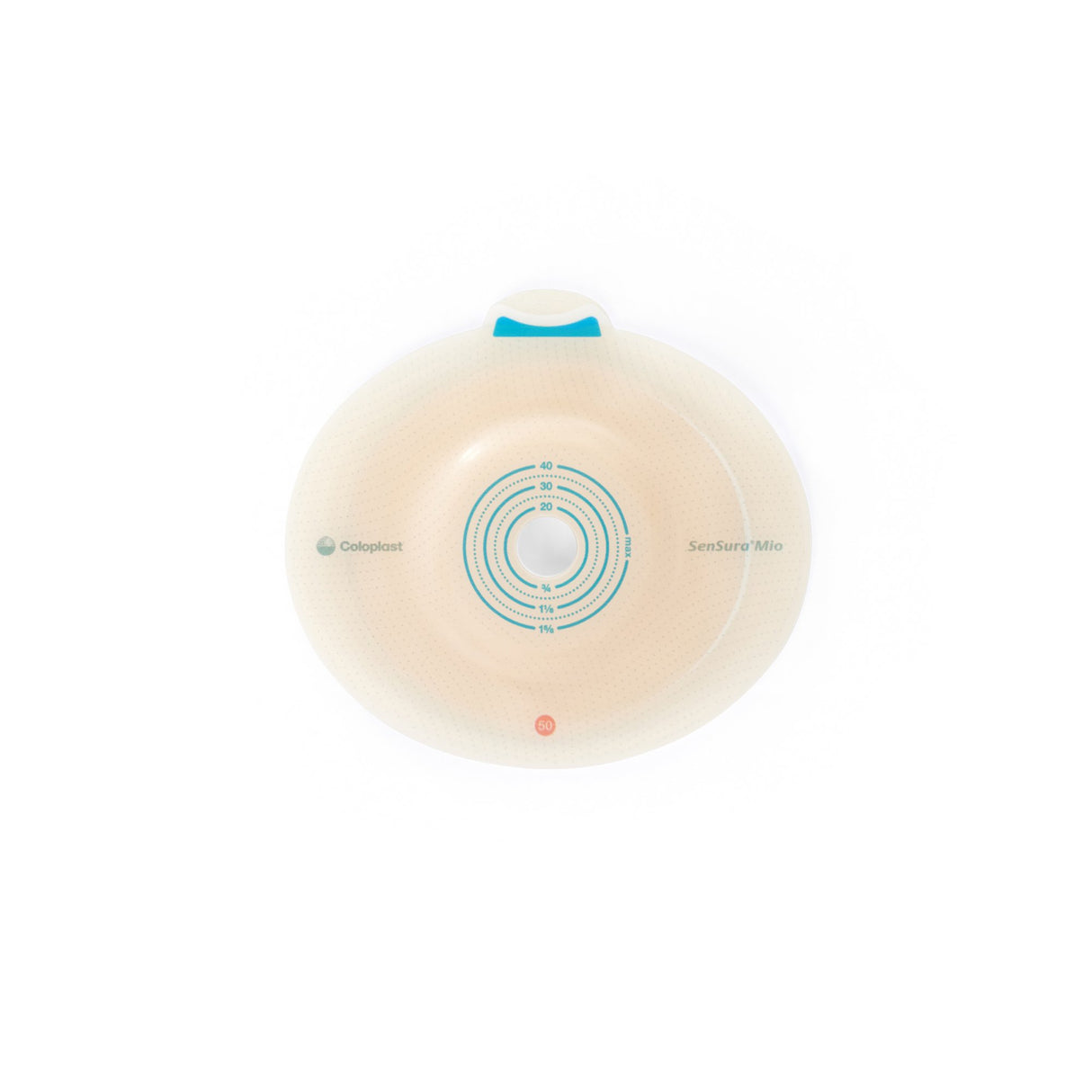 Ostomy Barrier SenSura® Mio Convex Trim to Fit, Extended Wear Elastic Adhesive 50 mm Flange Red Code System 15 to 40 mm Opening - BeHope