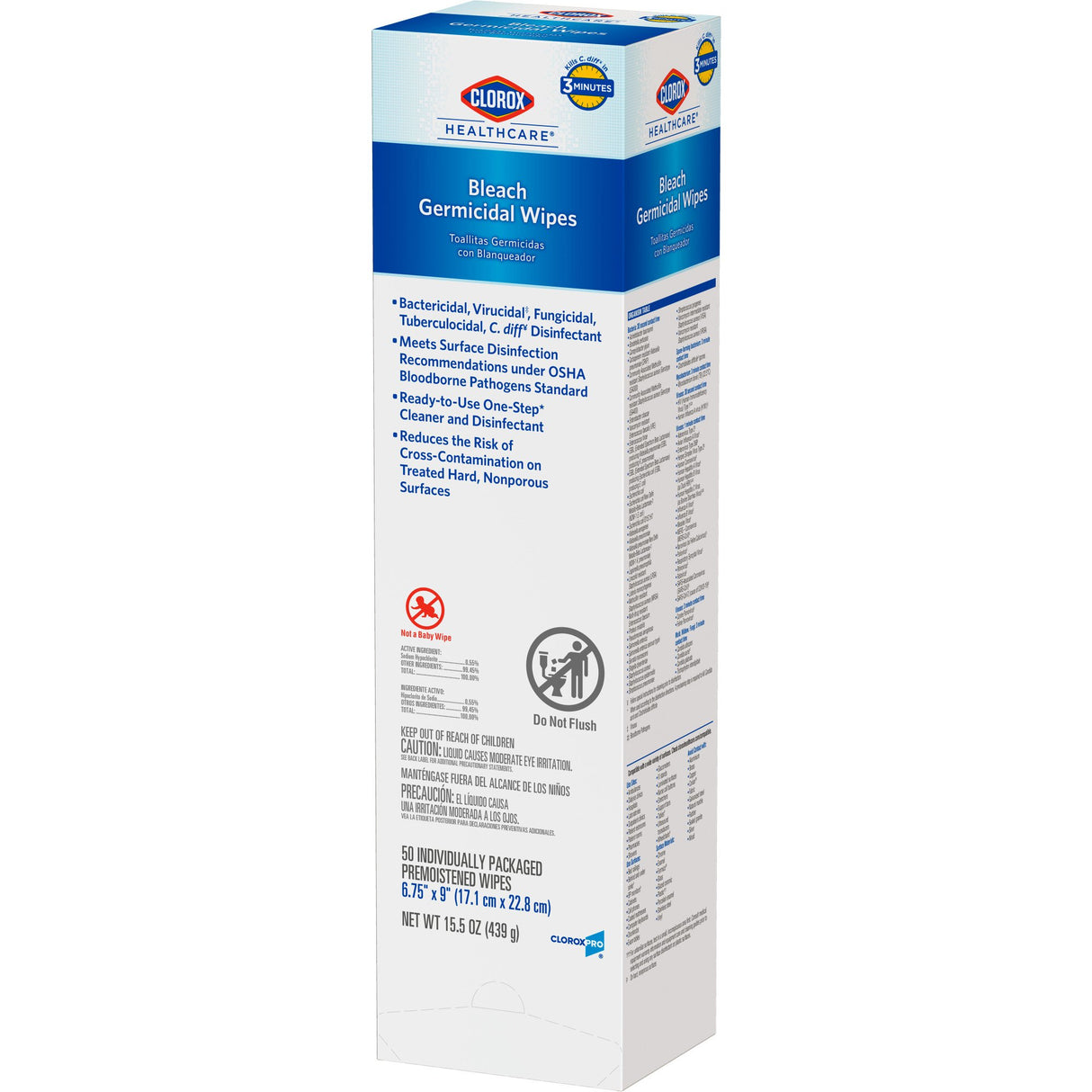 Surface Disinfectant Clorox Healthcare® Premoistened Germicidal Manual Pull Wipe 50 Count Individual Packet Fruity Floral Bleach Scent NonSterile - BeHope