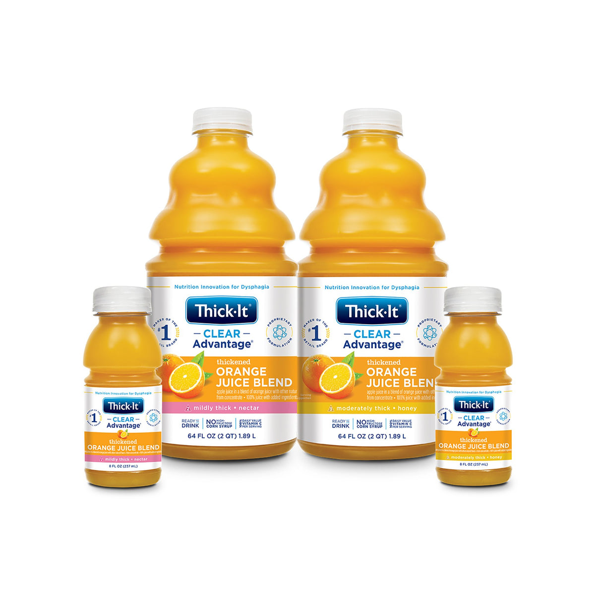 Thickened Beverage Thick-It® Clear Advantage® 8 oz. Bottle Orange Flavor Liquid IDDSI Level 3 Moderately Thick/Liquidized - BeHope