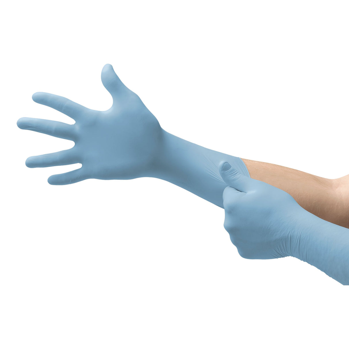 Exam Glove Integra® EC Large NonSterile Nitrile Extended Cuff Length Fully Textured Blue Not Rated - BeHope