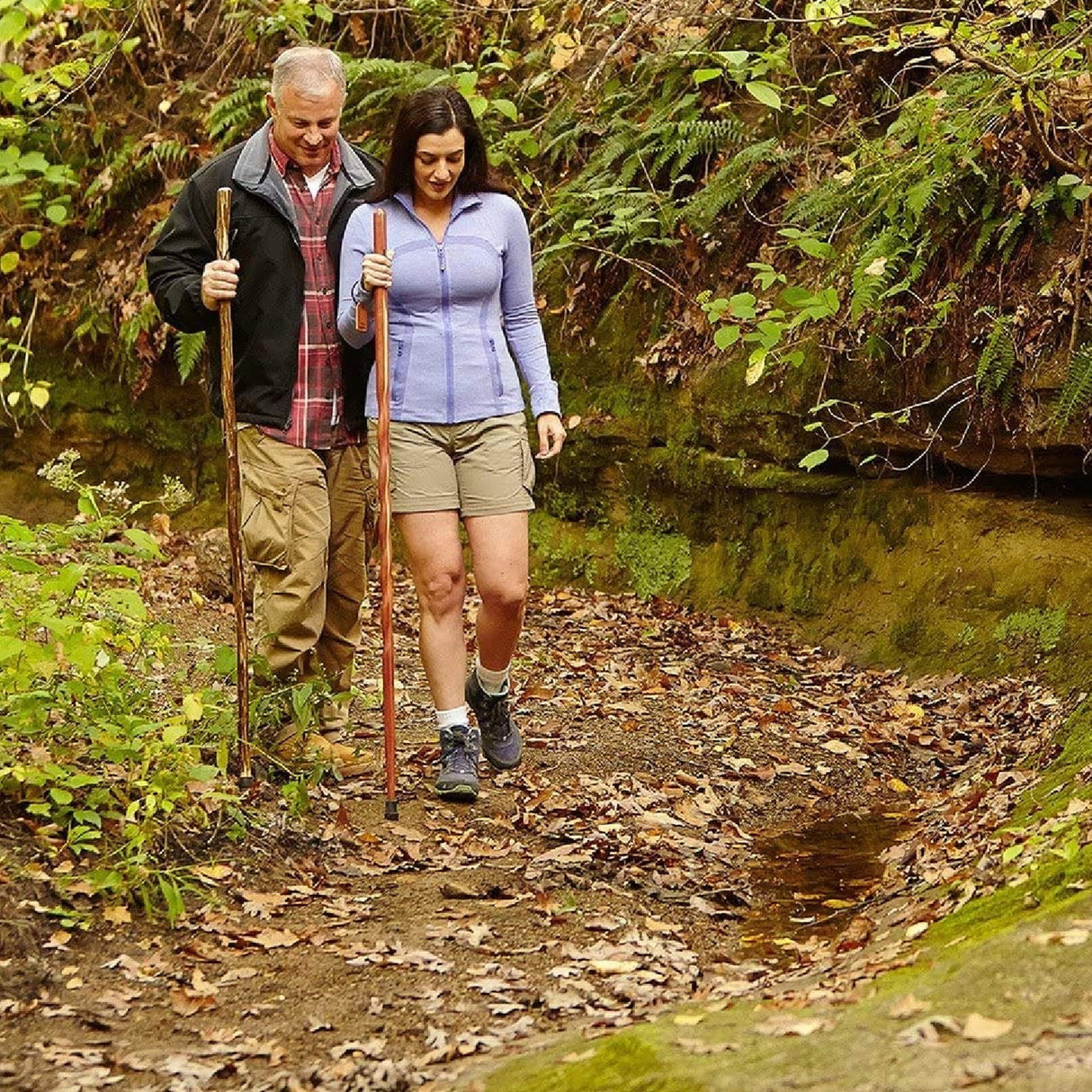 T-Handle Cane Brazos™ Twisted Wood 34 Inch Height Wood Grain - BeHope