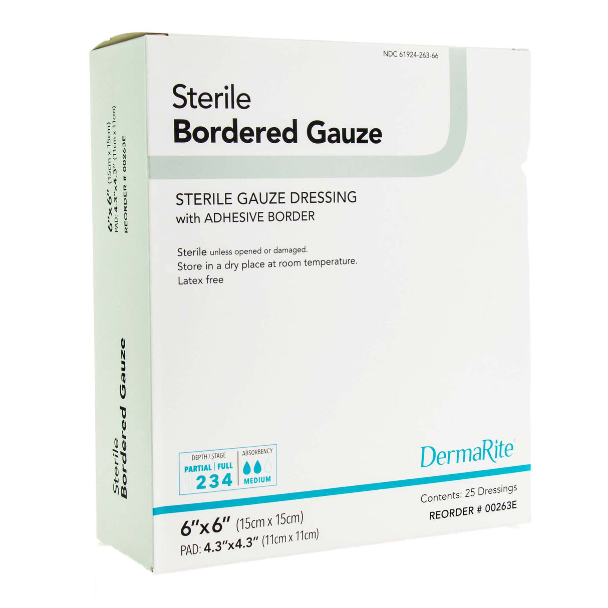 Island Dressing DermaRite® Bordered Gauze 6 X 6 Inch Square Sterile - BeHope