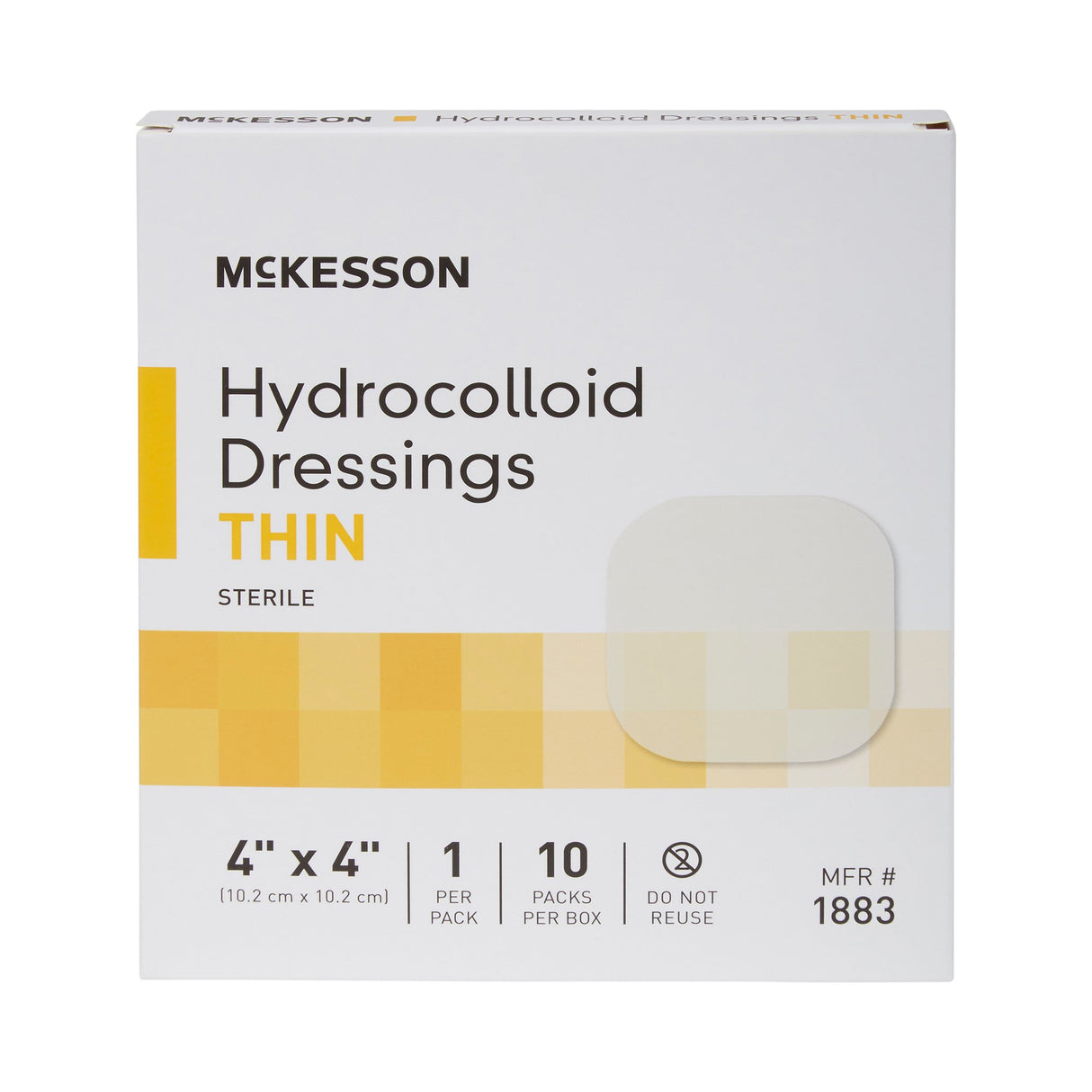 Thin Hydrocolloid Dressing McKesson Film Backing 4 X 4 Inch Square Hydrocolloid / Film - BeHope