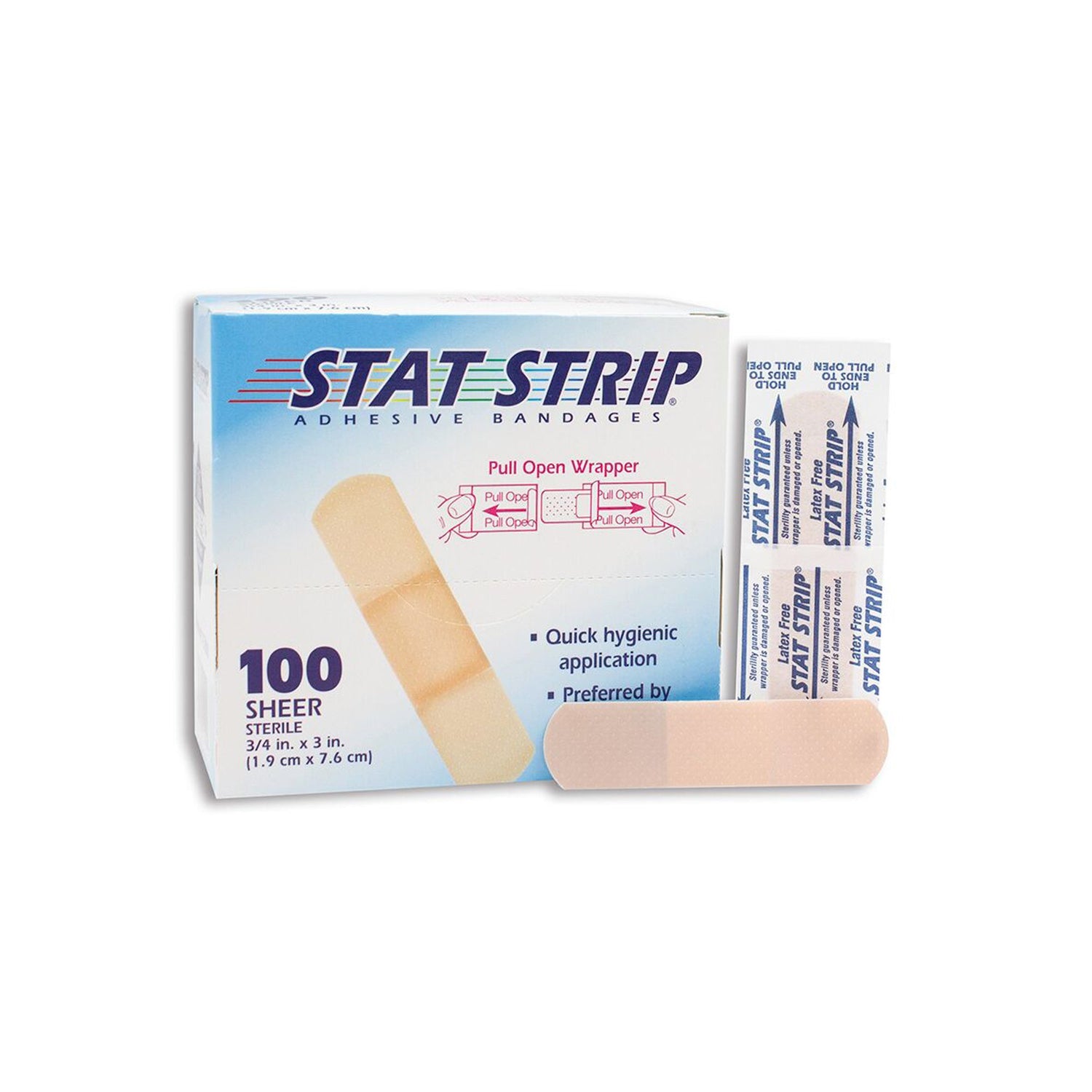 Adhesive Strip Stat Strip® Plastic Tan 3/4 X 3 Inch Sterile - BeHope