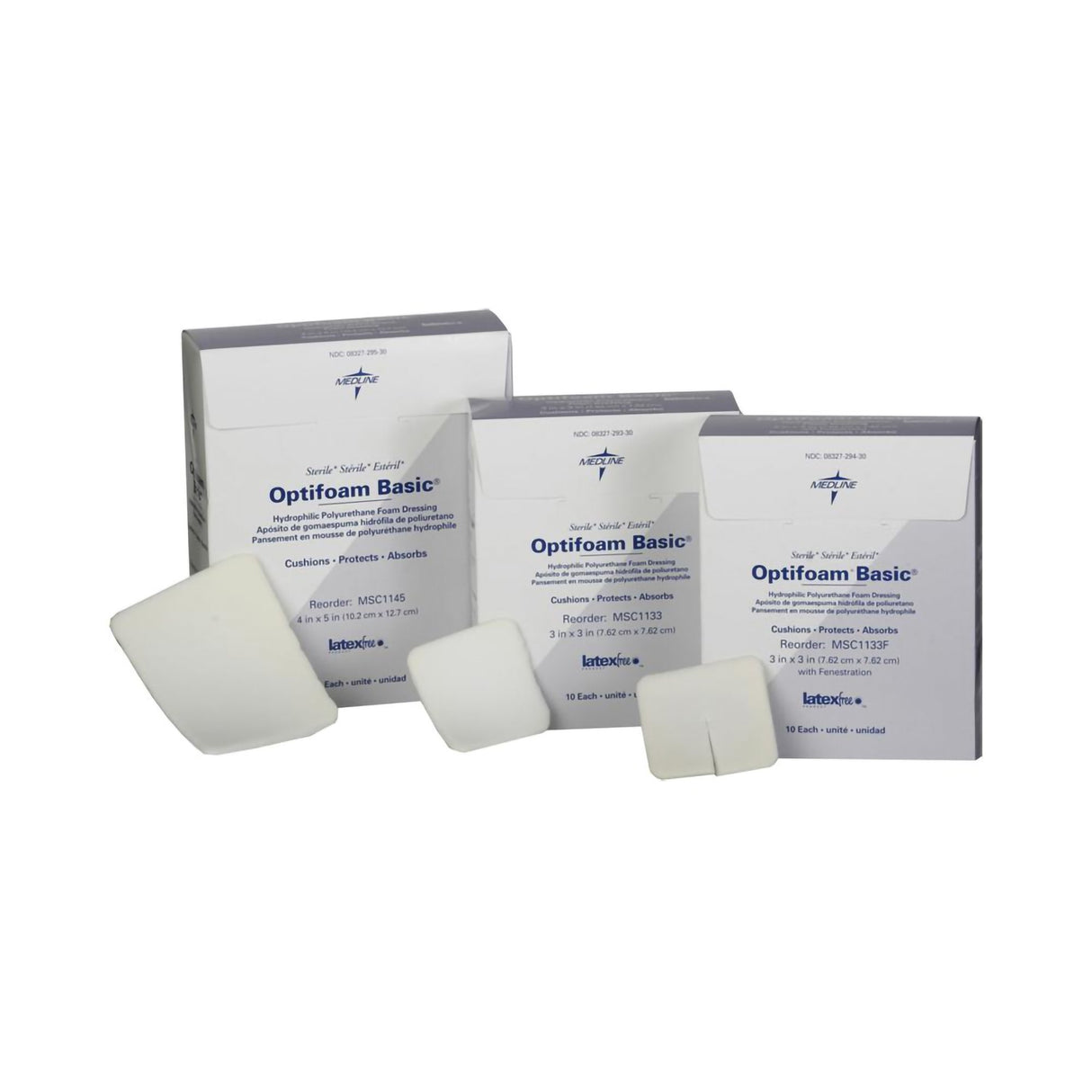 Foam Dressing Optifoam® Basic 3 X 3 Inch Without Border Without Film Backing Nonadhesive Fenestrated Square Sterile - BeHope