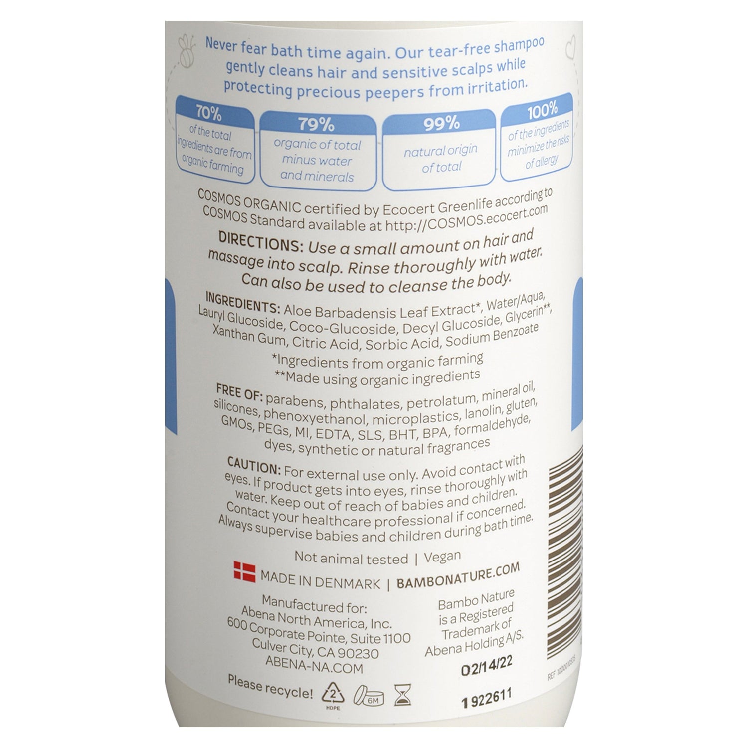 Baby Shampoo Bambo® Nature Tear Clear 16.9 oz. Pump Bottle Unscented - BeHope