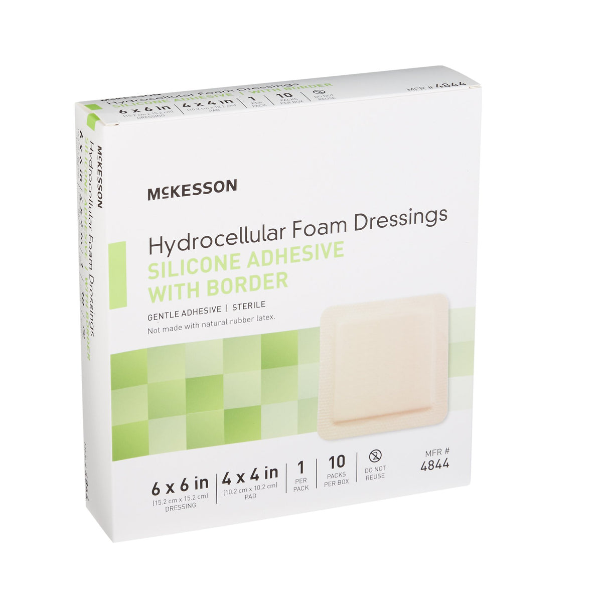 Foam Dressing McKesson 6 X 6 Inch With Border Film Backing Silicone Gel Adhesive Square Sterile - BeHope