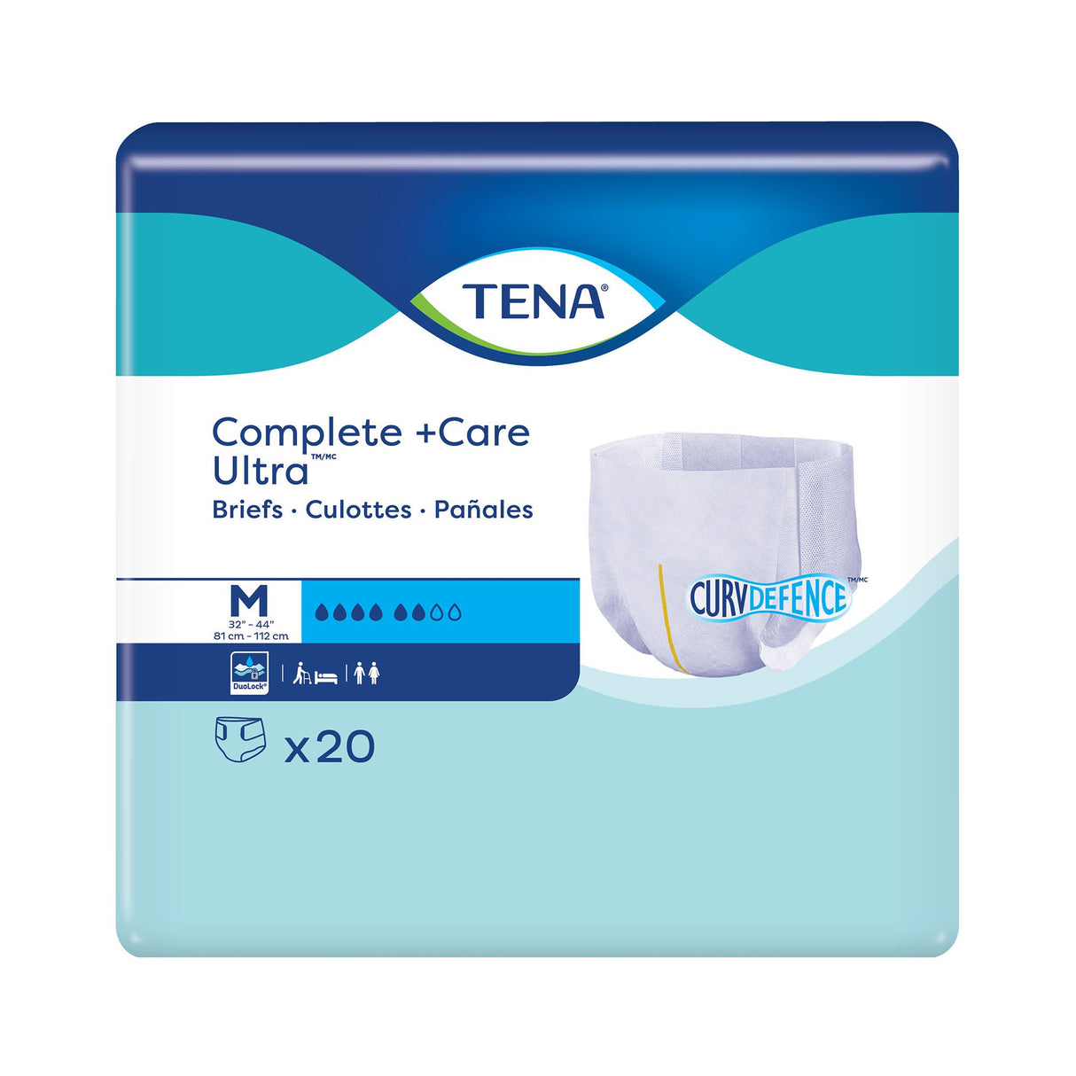Unisex Adult Incontinence Brief TENA Complete + Care Ultra™ Medium Disposable Moderate Absorbency - BeHope