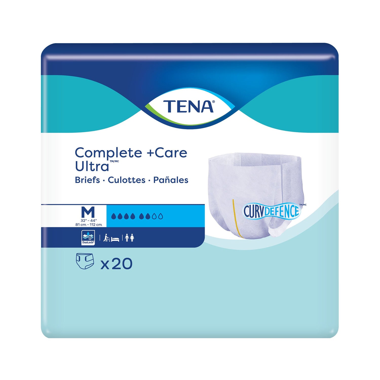 Unisex Adult Incontinence Brief TENA Complete + Care Ultra™ Medium Disposable Moderate Absorbency - BeHope