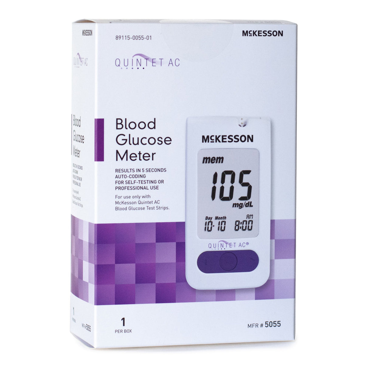 Blood Glucose Meter QUINTET AC® 5 Second Results Stores up to 500 Results No Coding Required - BeHope