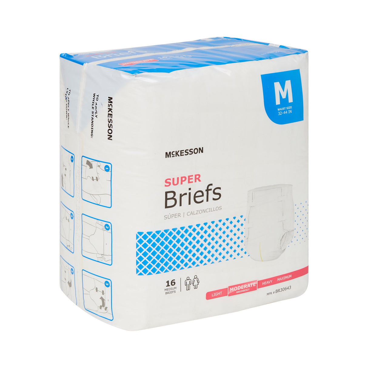 Unisex Adult Incontinence Brief McKesson Medium Disposable Moderate Absorbency - BeHope