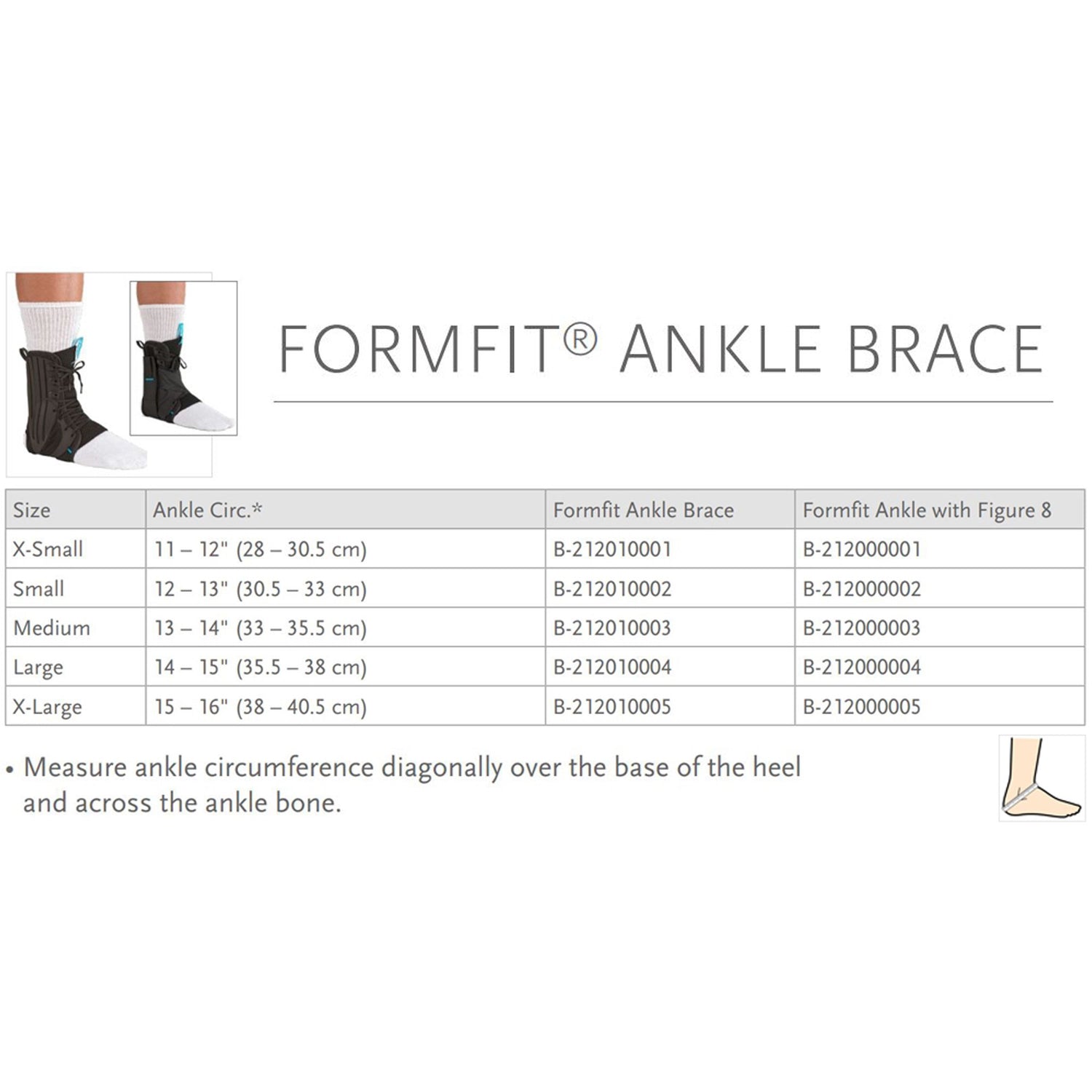 Ankle Brace with Figure 8 Ossur® FormFit® Medium Lace-Up / Figure-8 Strap Foot - BeHope