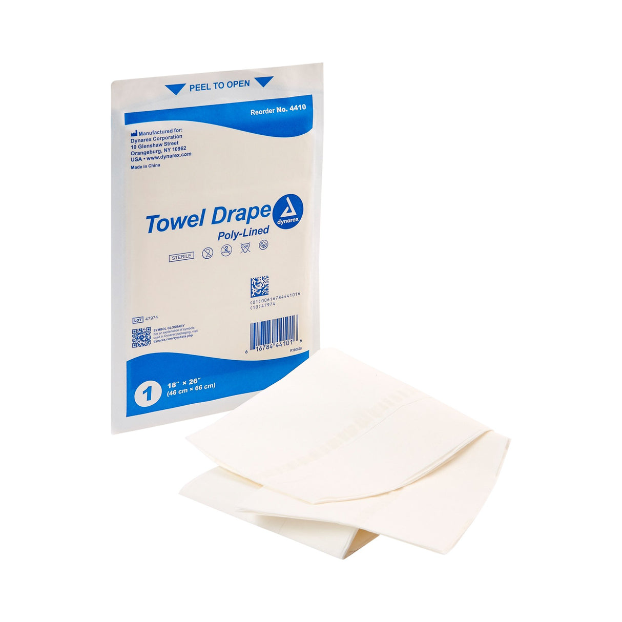 General Purpose Drape dynarex® Poly Lined Towel Drape 18 W X 26 L Inch Sterile - BeHope