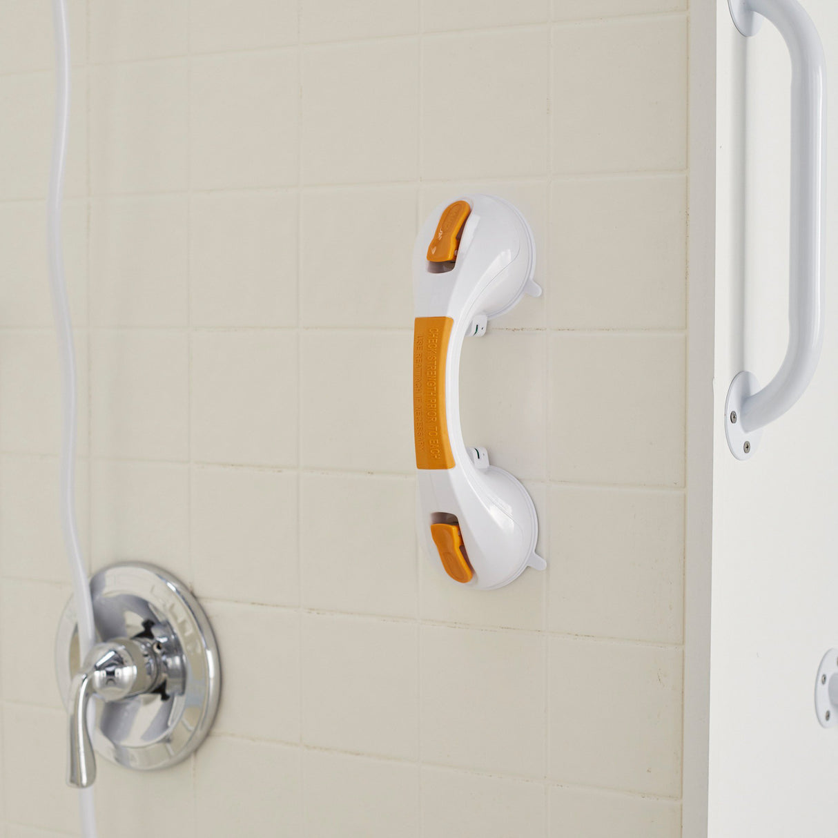Suction-Cup Grab Bar McKesson White / Yellow Plastic - BeHope