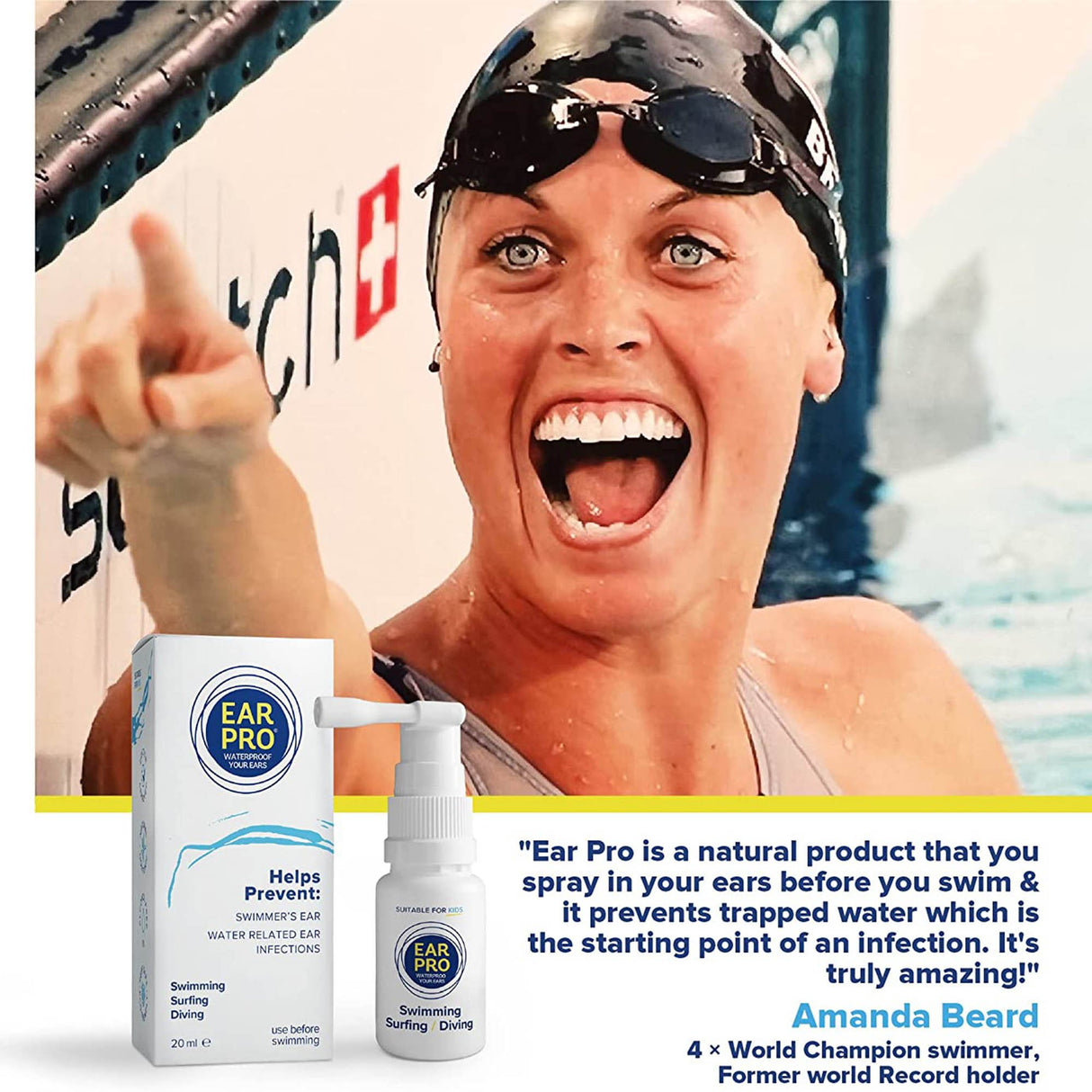 Ear Waterproof Spray Ear Pro® 20 mL Liquid Medical Grade Mineral Oil / High Grade Organic Oregano Oil - BeHope