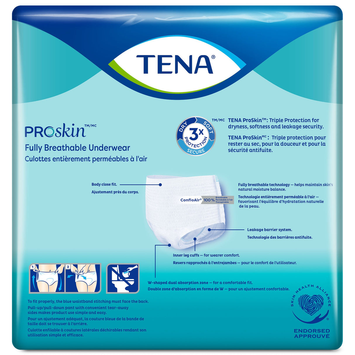 Unisex Adult Absorbent Underwear TENA® ProSkin™ Extra Pull On with Tear Away Seams 2X-Large Disposable Moderate Absorbency - BeHope