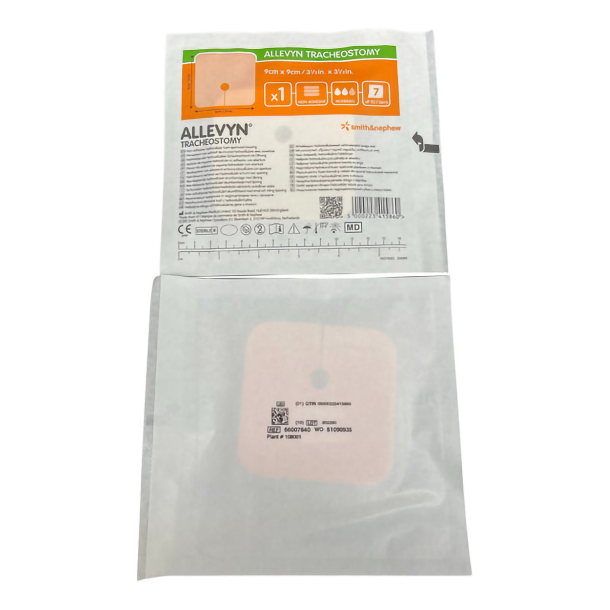 Foam Dressing Allevyn Tracheostomy 3-1/2 X 3-1/2 Inch Without Border Film Backing Nonadhesive Fenestrated Square Sterile - BeHope