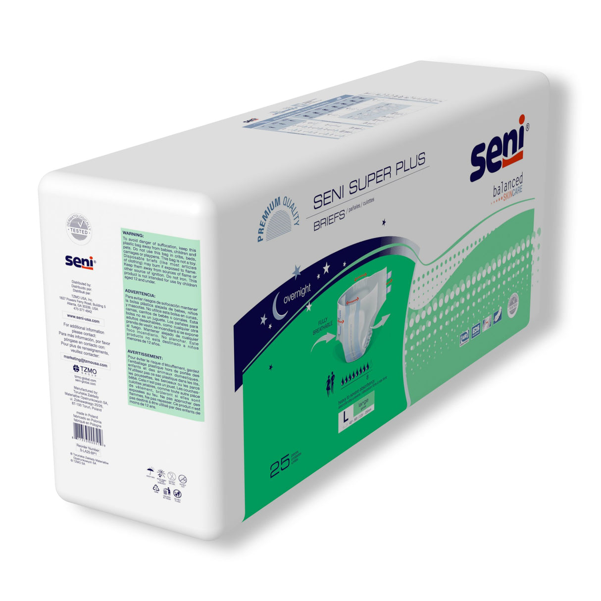 Unisex Adult Incontinence Brief Seni® Super Plus Large Disposable Heavy Absorbency - BeHope